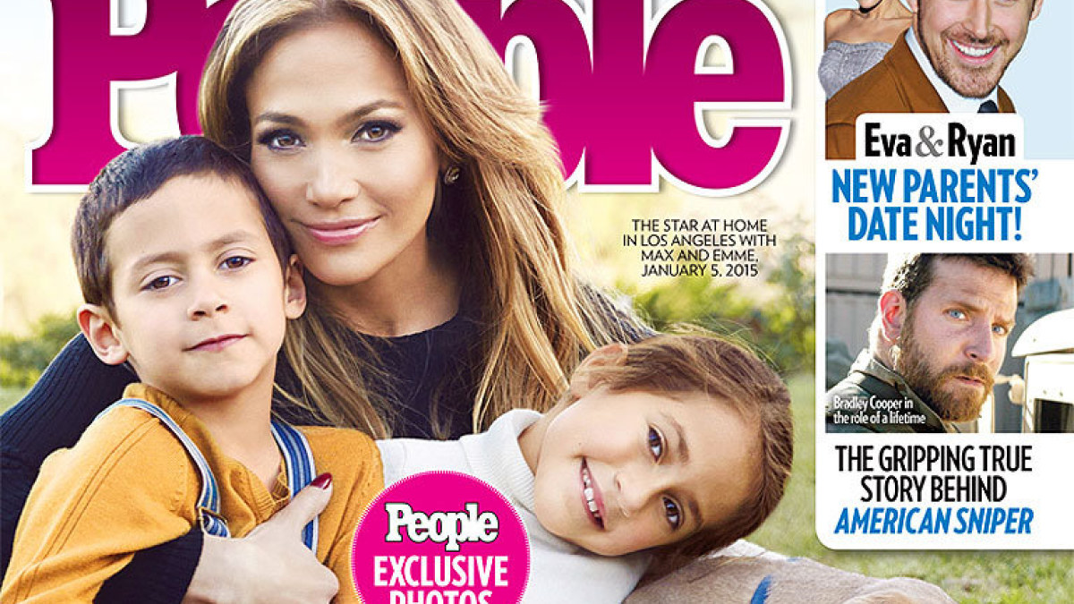 Jennifer Lopez su vaikais Maxu ir Emme / Žurnalo „People“ viršelis
