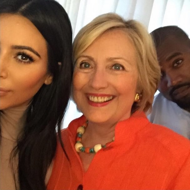 Kim Kardashian, Hillary Clinton, Kanye Westas / Instagram nuotr.