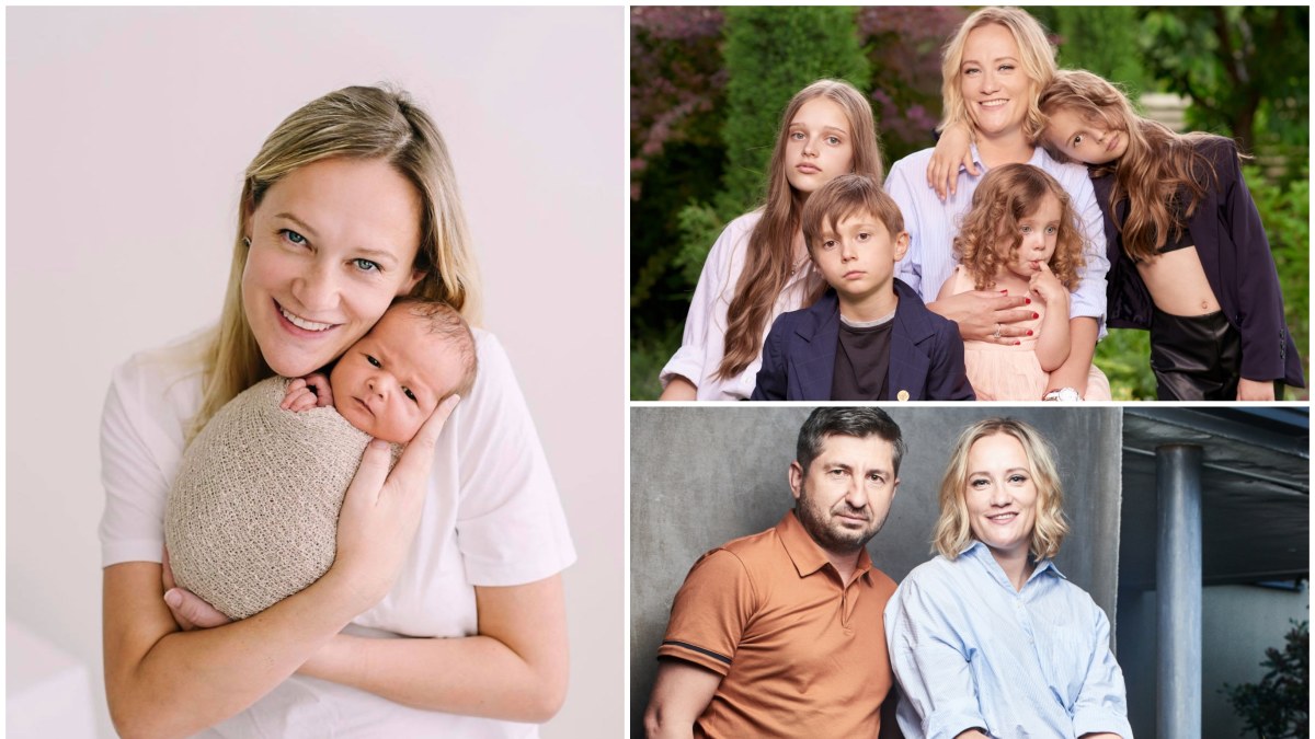 Kristina Strolienė ir Povilas Strolys su vaikais / Asmeninio albumo nuotr.