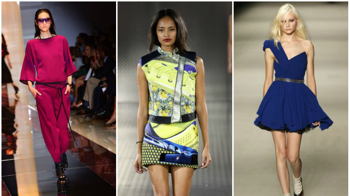 Iš kairės: „Gucci“, Mary Katrantzou, „Saint Laurent“ suknelės / „Scanpix“ nuotr.