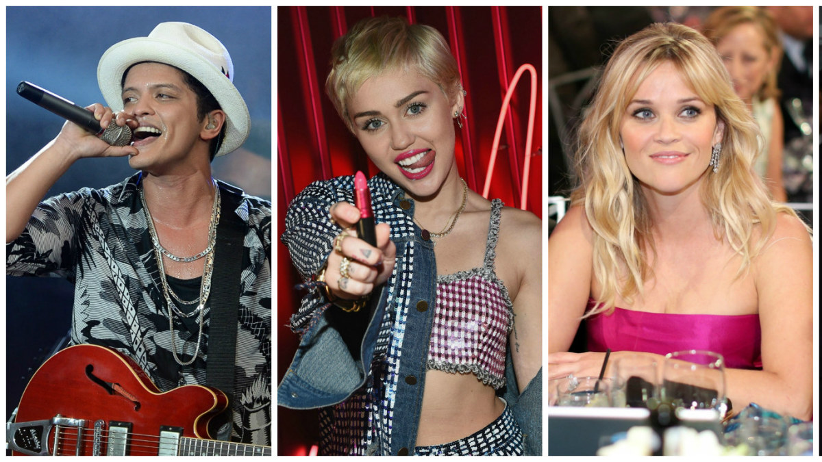 Bruno Marsas, Miley Cyrus, Reese Witherspoon ir Helen Mirren / „Scanpix“ nuotr.
