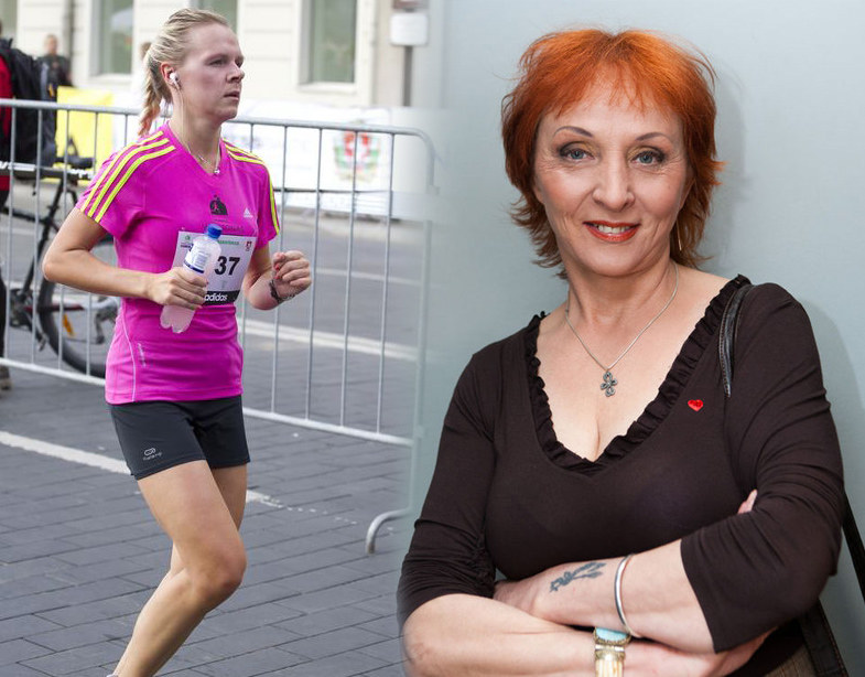Ieva Lobačiūtė (2011-aisiais Vilniaus maratone) ir Vilija Lobačiuvienė / Gretos Skaraitienės ir Viganto Ovadnevo nuotr.