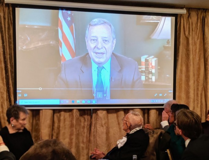 JAV senatoriaus Richard Durbino video sveikinimas Stanley Balzekui/Karilės Vaitkutės ir Stanley Balzeko III nuotr.