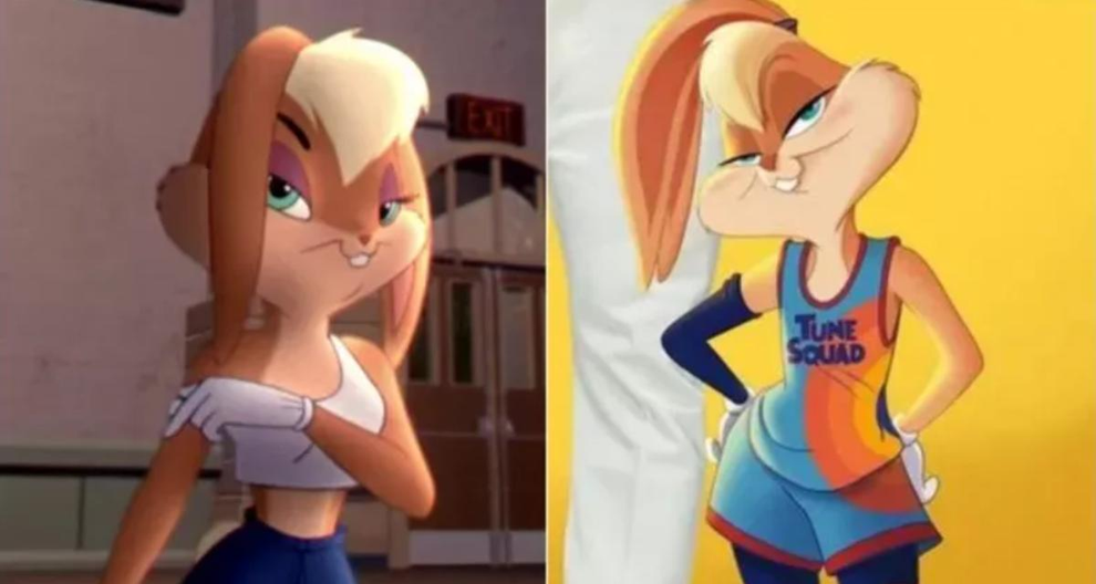 Triušė Lola anksteniame „Kosminis krepšinis“ filme (kairėje) ir naujausioje dalyje (dešinėje)