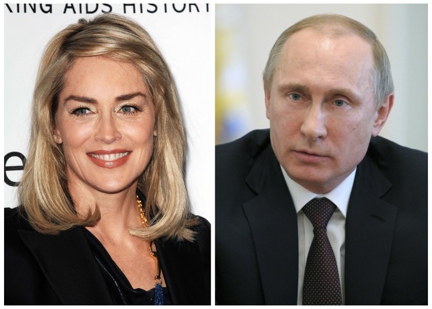 Sharon Stone ir Vladimiras Putinas / „Scanpix“ nuotr.
