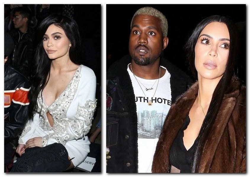 Kylie Jenner (kairėje) ir Kanye Westas su žmona Kim Kardashian / Vida Press nuotr.