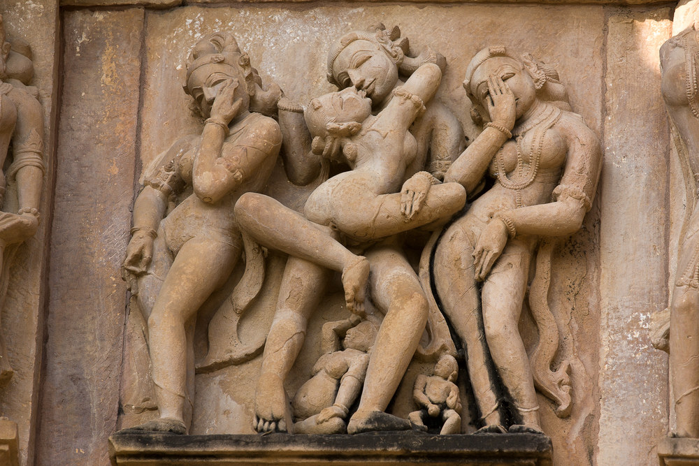 Khadžuraho šventyklos erotikos elementas. / Shutterstock nuotr.