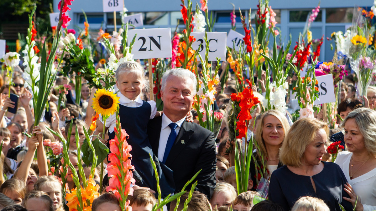 Vilniaus progimnazijoje mokslo metų pradžios proga apsilankė prezidentas G. Nausėda/Pauliaus Peleckio/„Žmonės Foto“ nuotr.