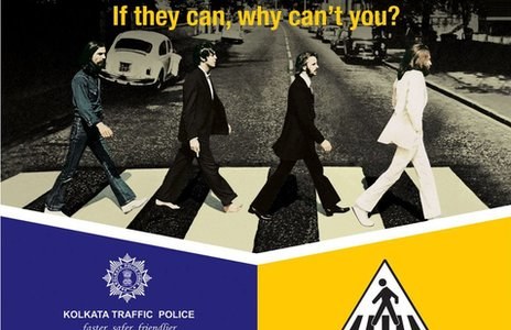 „The Beatles“ albumo „Abbey Road“ viršelis / Kalkutos policijos departamento montažas