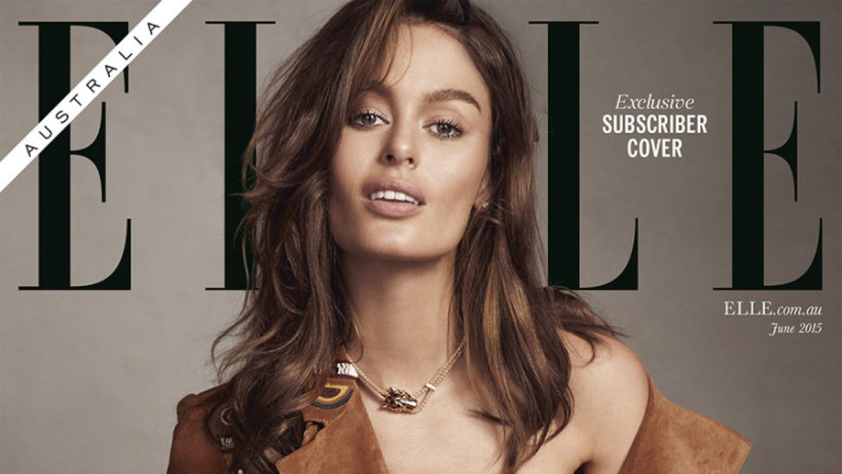 Australiško „Elle“ žurnalo viršelis su krūtimi maitinančia manekene Nicole Trunfio  / Australiško „Elle“ žurnalo viršelis