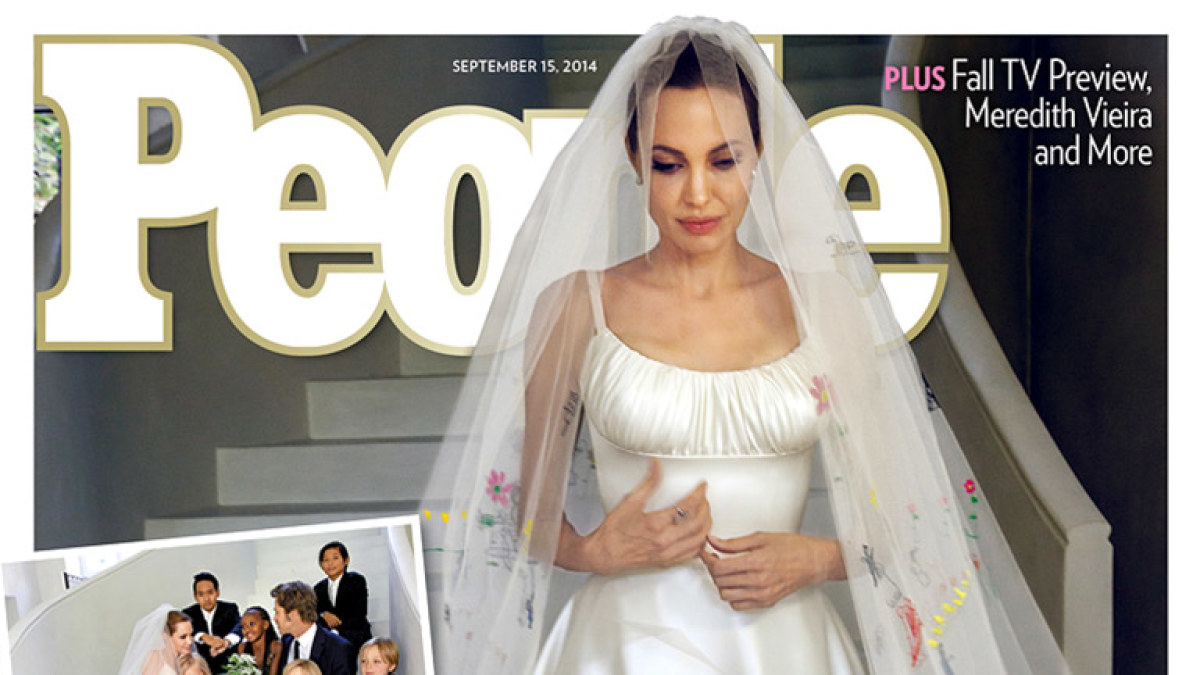 Angelina Jolie savo vestuvių dieną / Žurnalo „People“ viršelis