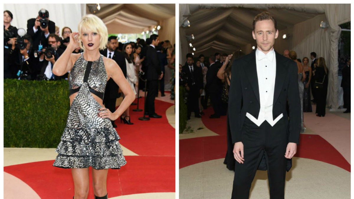 Taylor Swift ir Tomas Hiddlestonas „Met Gala“ pokylyje / „Scanpix“ nuotr.