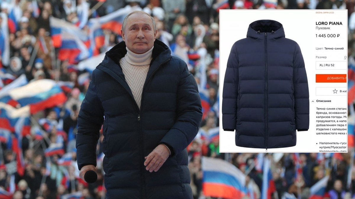Putinas Maskvos Lužnikų stadione pasirodė vilkėdamas beveik 12 tūkst. eurų kainuojančią „Loro Piana“ striukę / Scanpix nuotr.