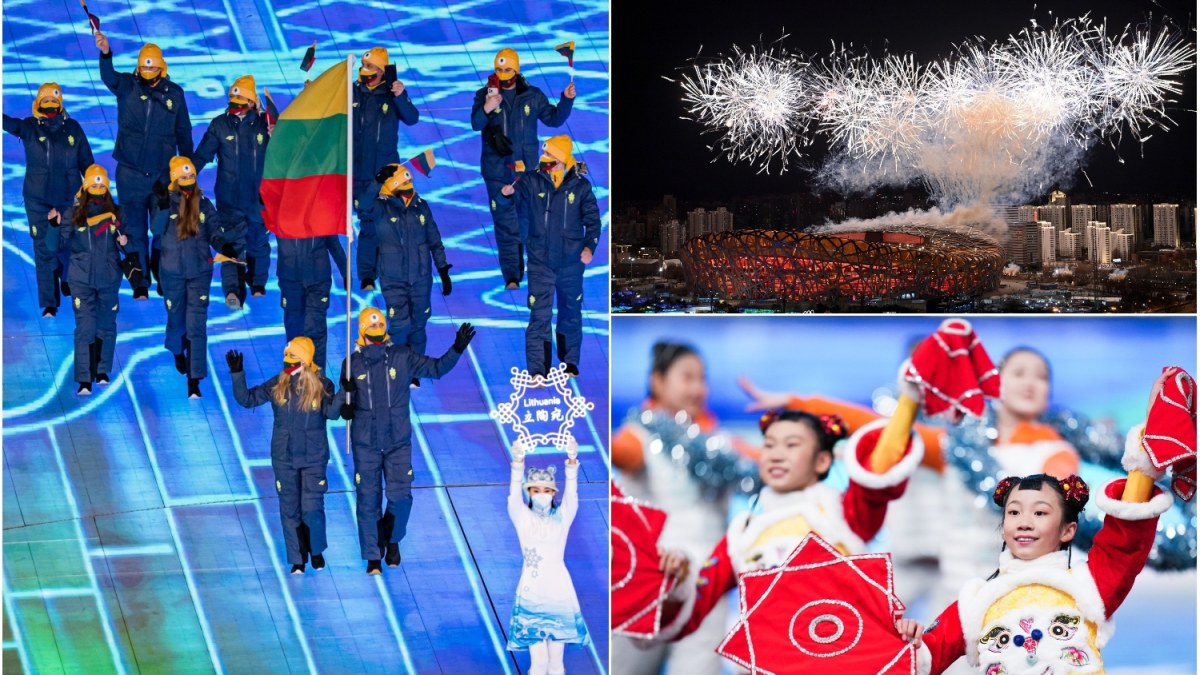 Pekino žiemos olimpinių žaidynių atidarymo ceremonija / Vytauto Dranginio ir „Scanpix“ nuotr.
