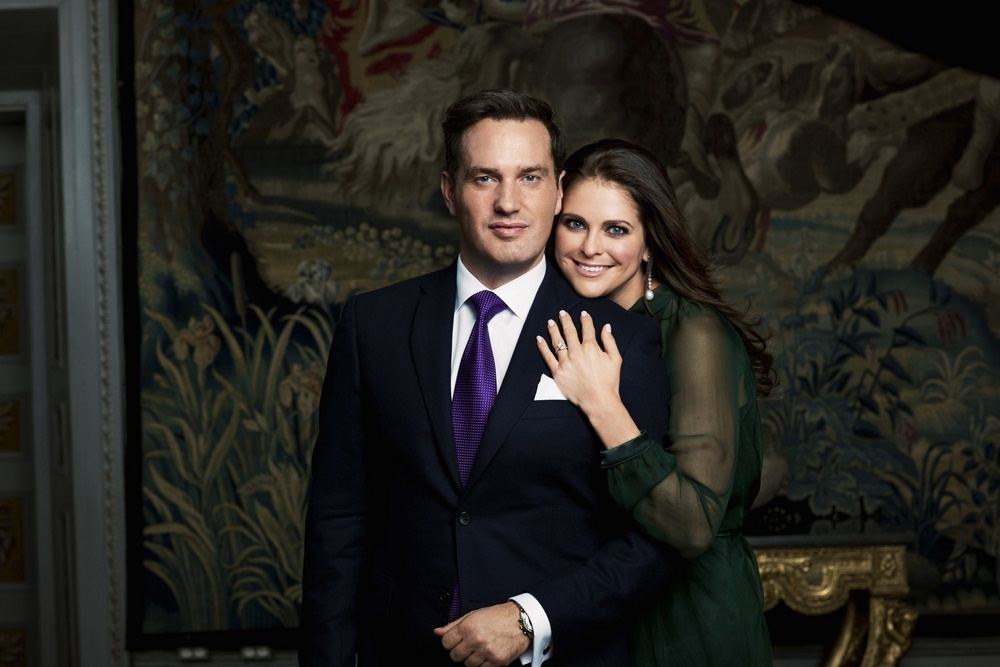Švedijos princesė Madeleine su sužadėtiniu Christopheriu O'Neillu / „Scanpix“ nuotr.