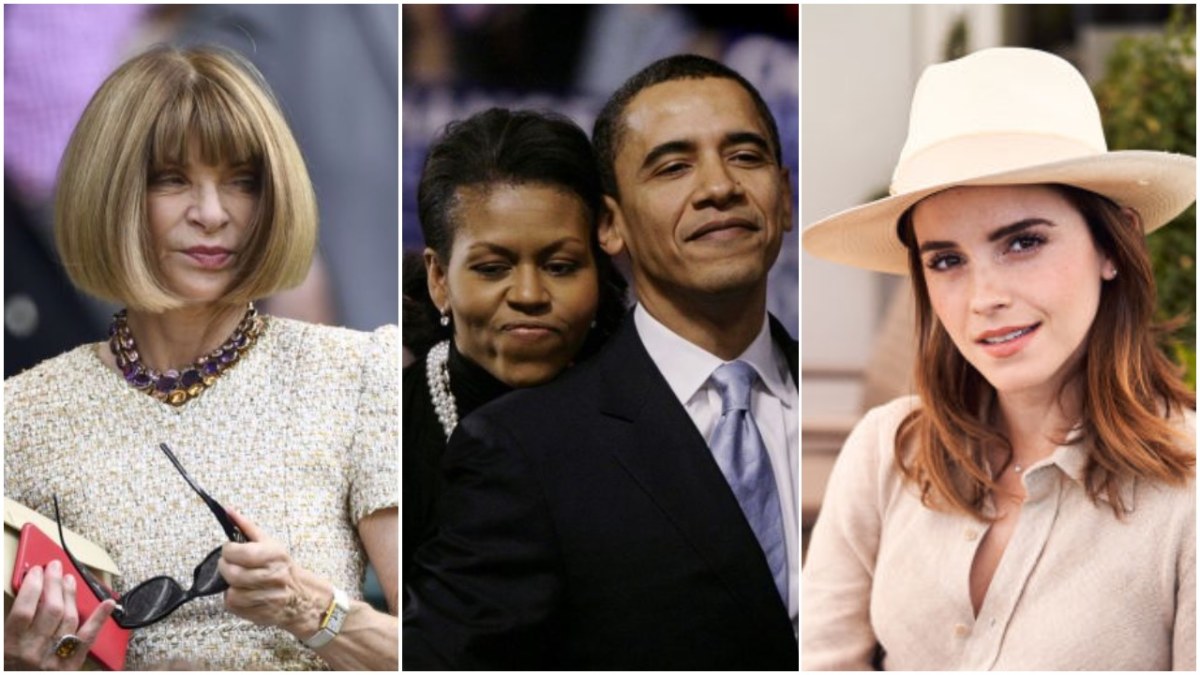 Anna Wintour, Barackas ir Michelle Obamos, Emma Watson/ fotokoliažas