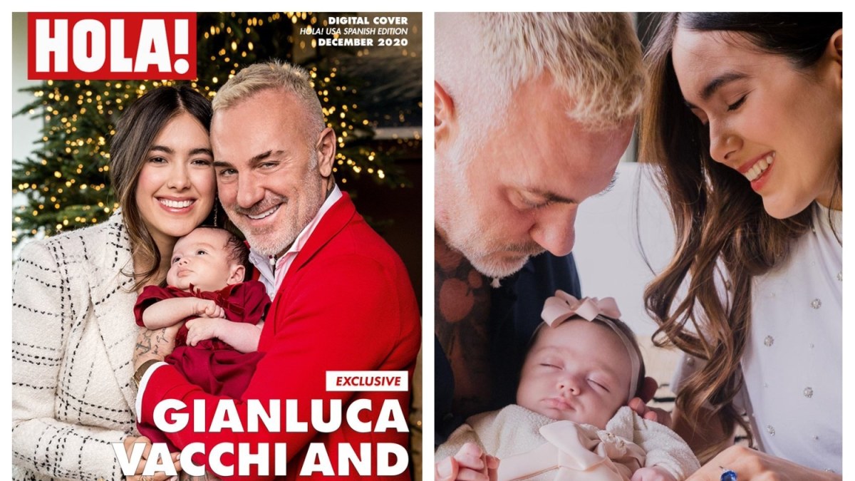 Gianluca Vacchi, Sharon Fonseca ir jų dukra Blu Jerusalema / žurnalo „Hola!“ nuotr.