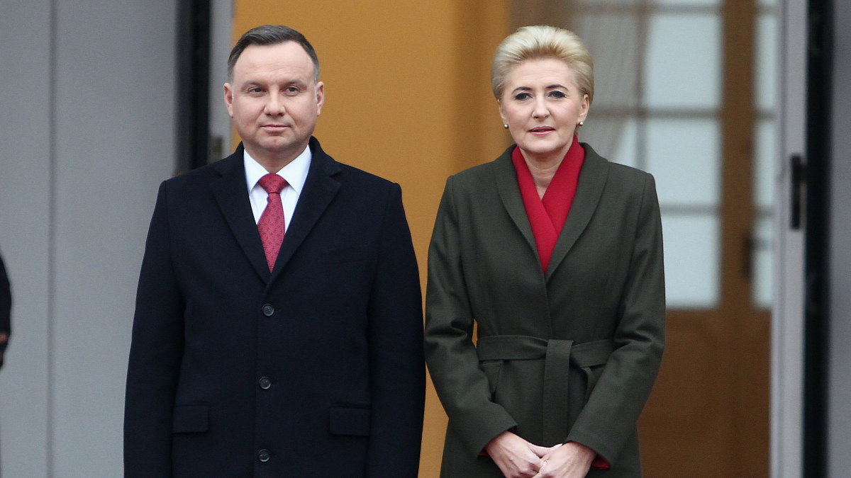 Andrzejus Duda su žmona Agata / „Scanpix“/AP nuotr.