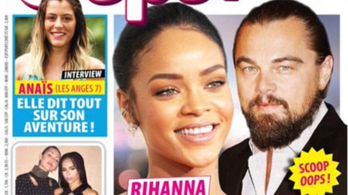 Prancūzų žurnalas „Oops“ paskelbė, esą Leonardo DiCaprio užtaisė Rihannai vaiką ir paliko ją / Žurnalo „Oops“ viršelis
