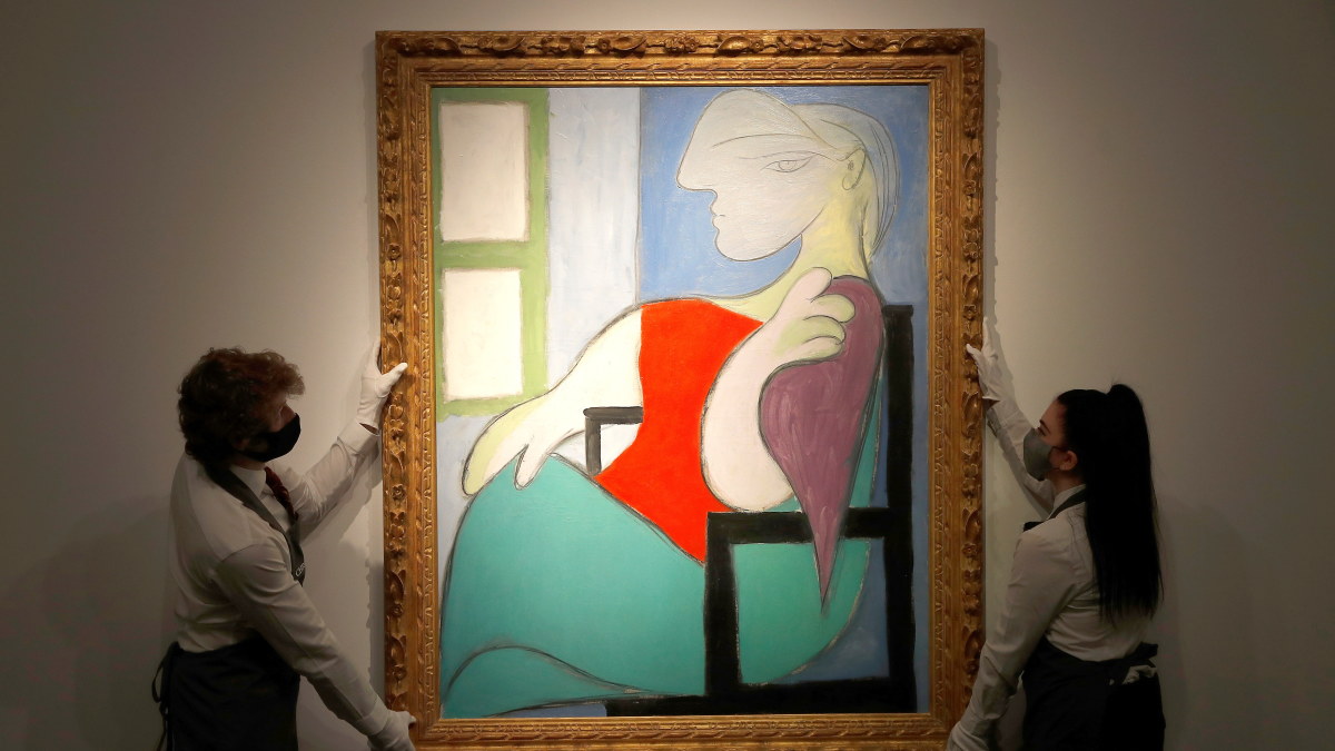 Pablo Picasso paveikslas „Moteris, sėdinti prie lango“ / „Scanpix“ nuotr.