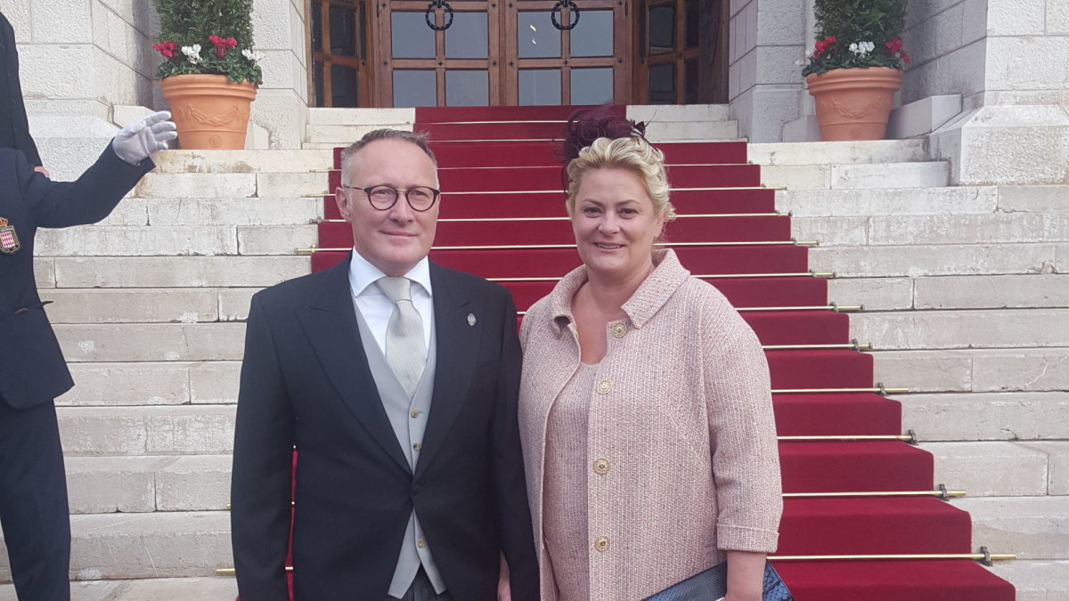 Monako garbės konsulas Lietuvoje Linas Gusarovas su žmona Jolanta / Asmeninio albumo nuotr. 