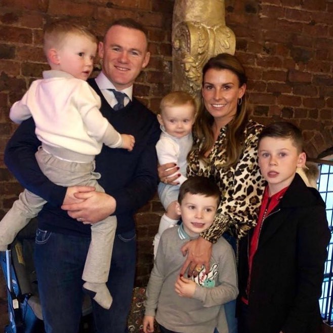 Wayne'as Rooney su žmona Coleen ir vaikais/instagramo nuotr.