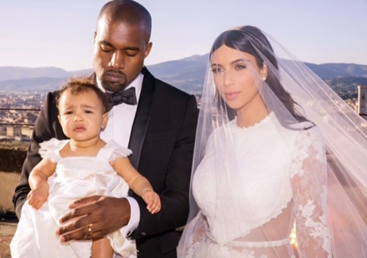 Kim Kardashian ir Kanye Westas su dukra North / „Instagram“ nuotr.