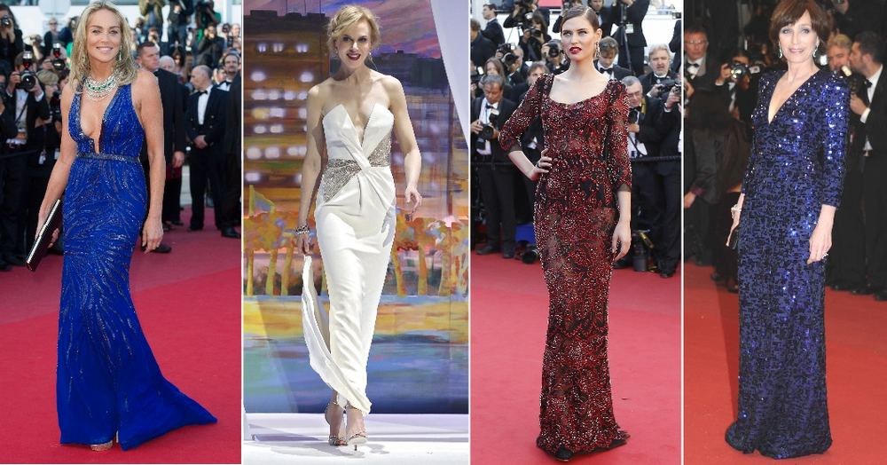 Sharon Stone su Roberto Cavalli suknele, Nicole Kidman su „Armani“ suknele, Bianca Balti su „Dolce&Gabbana“ suknele ir Kristin Scott Thomas su „Armani“ suknele / „Scanpix“ nuotr.