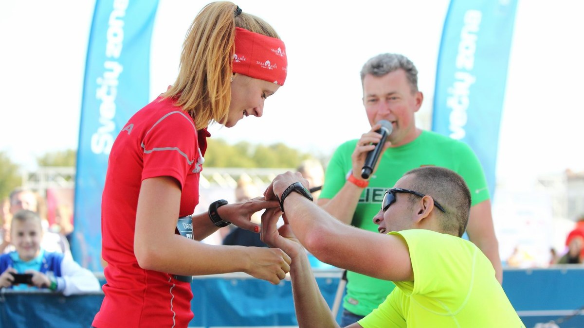 Sebastianas ir Magdalena – lenkų pora, susižadėjusi po Vilniaus maratono / Sauliaus Čirbos nuotr.