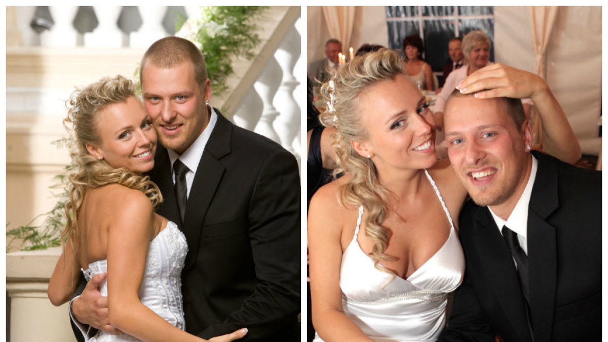 Violeta ir Vilius Tarasovai per savo vestuves 2007 m. rugpjūčio 31 d. / Asmeninio albumo nuotr.