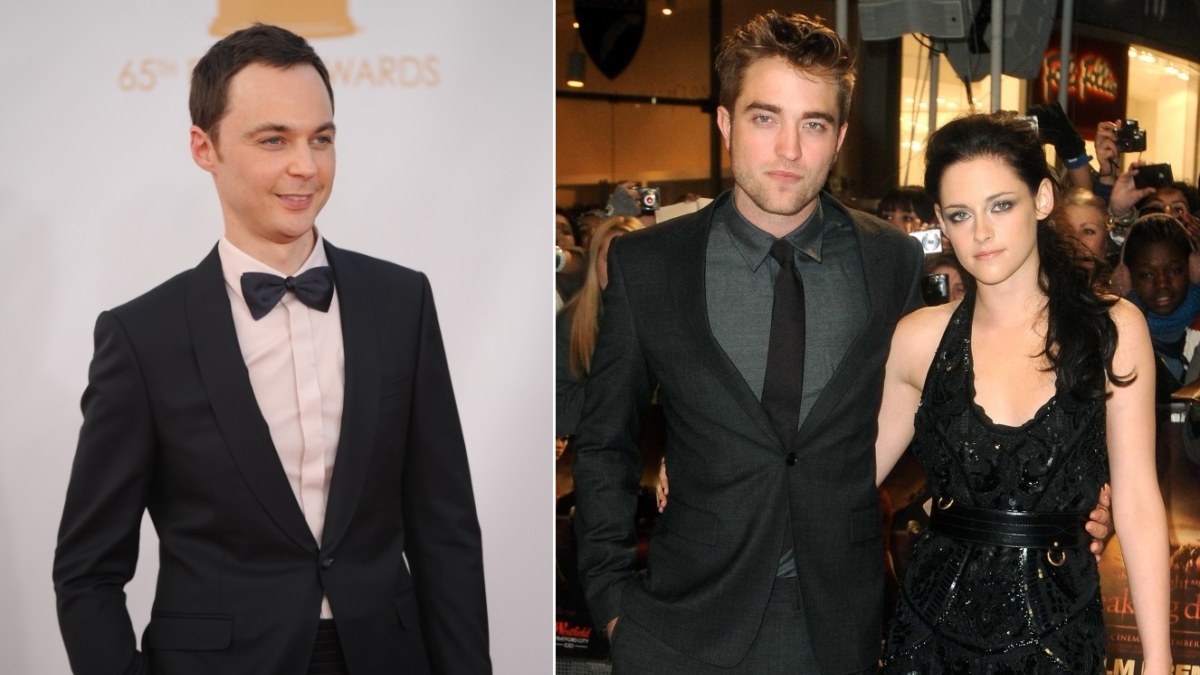 Jimas Parsonsas ir Robertas Pattinsonas su Kristen Stewart / „Scanpix“ nuotr.