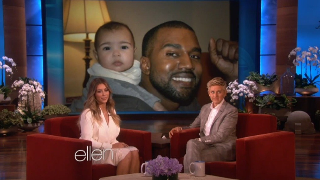 Kim Kardashian Ellen DeGeneres laidoje parodė naujas dukrelės North nuotraukas / Kadras iš „Youtube“
