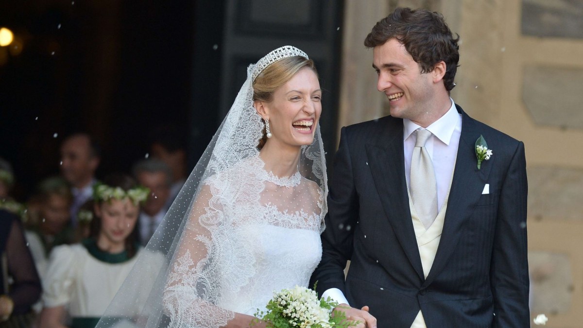 Belgijos princas Amedeo ir Elisabetta Maria Von Wolkenstein Rosboch / AFP/„Scanpix“ nuotr.