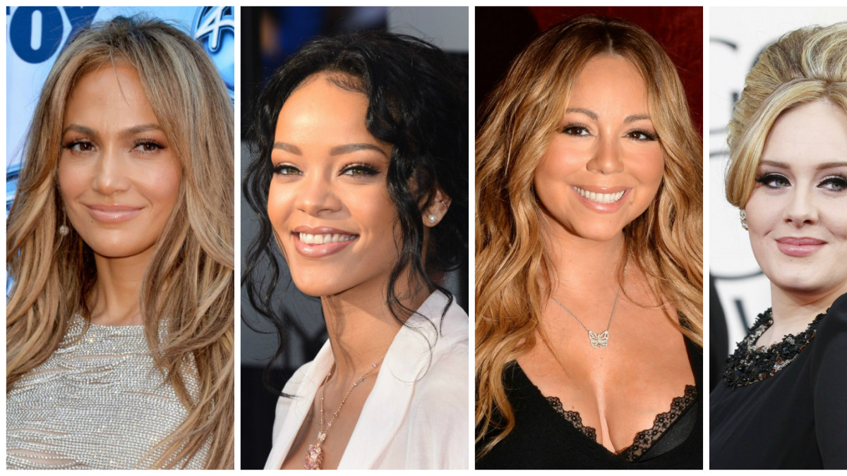 Jennifer Lopez, Rihanna, Mariah Carey ir Adele / „Scanpix“ nuotr.