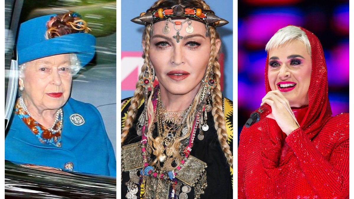 Elizabeth II, Madonna, Katy Perry / Vida Press nuotr.
