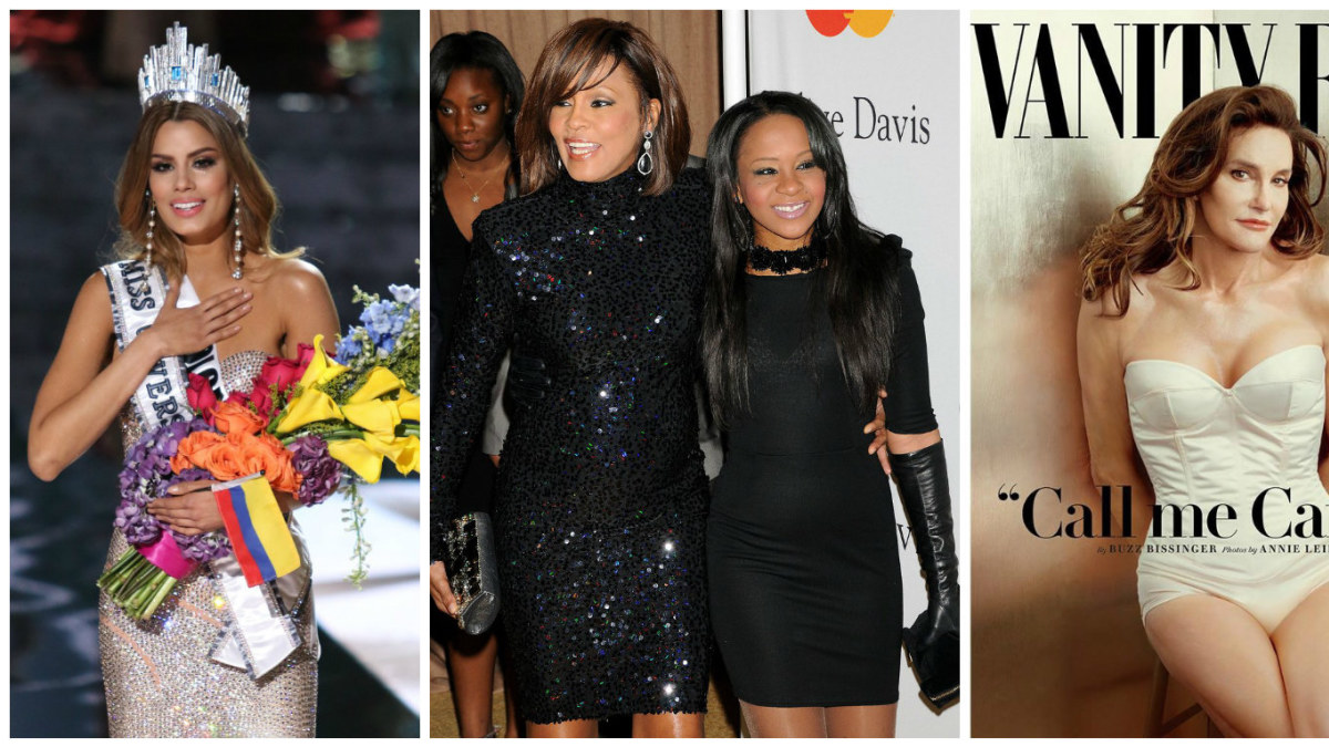 Klaidingai „Mis Visata“ paskelbta Ariadna Gutierrez, Whitney Houston su dukra Bobbi Kristina Brown, Caitlyn Jenner ir Miley Cyrus / „Scapix“ ir „Vanity Fair“ nuotr.