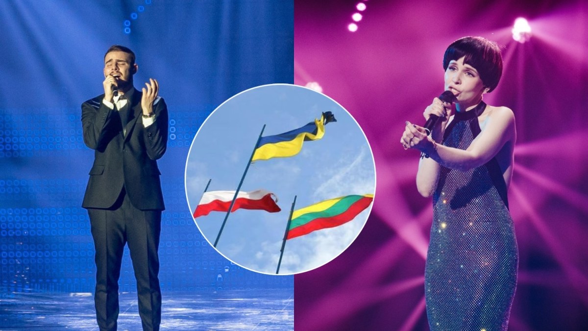 Lenkijos atstovas „Eurovizijoje“ Krystianas Ochmanas ir Lietuvos atstovė Monika Liu / Luko Balandžio ir EBU nuotr.
