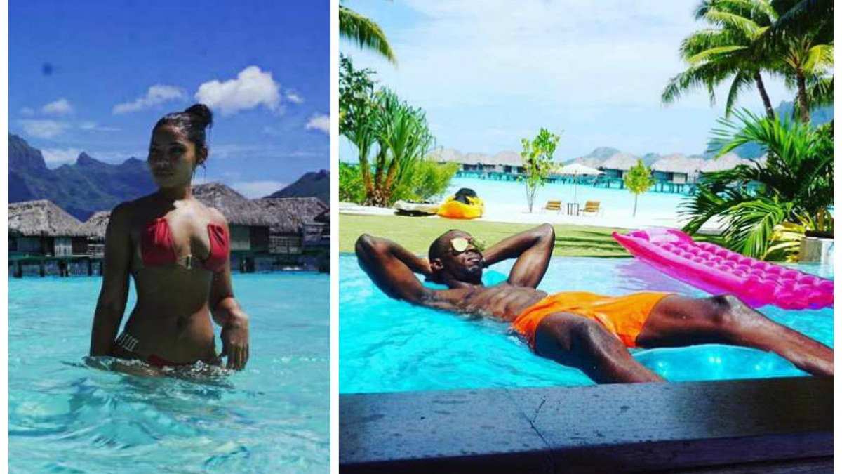 Usainas Boltas ir Kasi Bennett Bora Bora saloje / „Instagram“ nuotr.