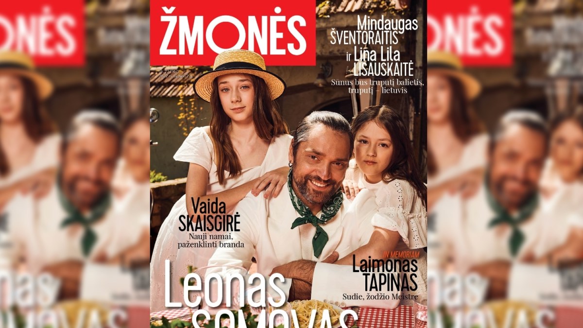 Leonas Somovas su dukromis Sara ir Sofija / Žurnalo „Žmonės“ viršelis