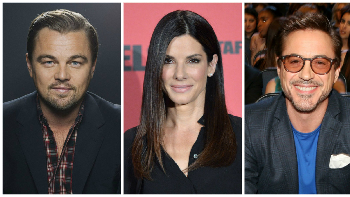 Leonardo DiCaprio, Sandra Bullock, Robertas Downey jaunesnysis ir Angelina Jolie / „Scanpix“ nuotr.