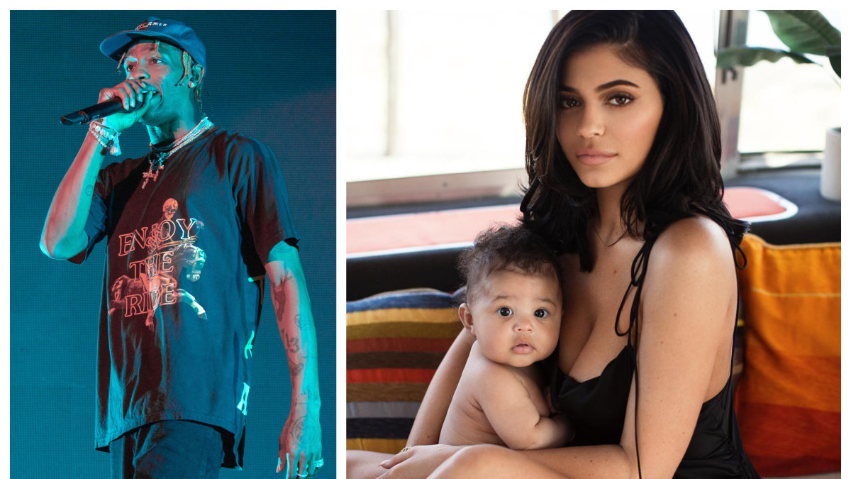 Travisas Scottas ir Kylie Jenner su dukra Stormi