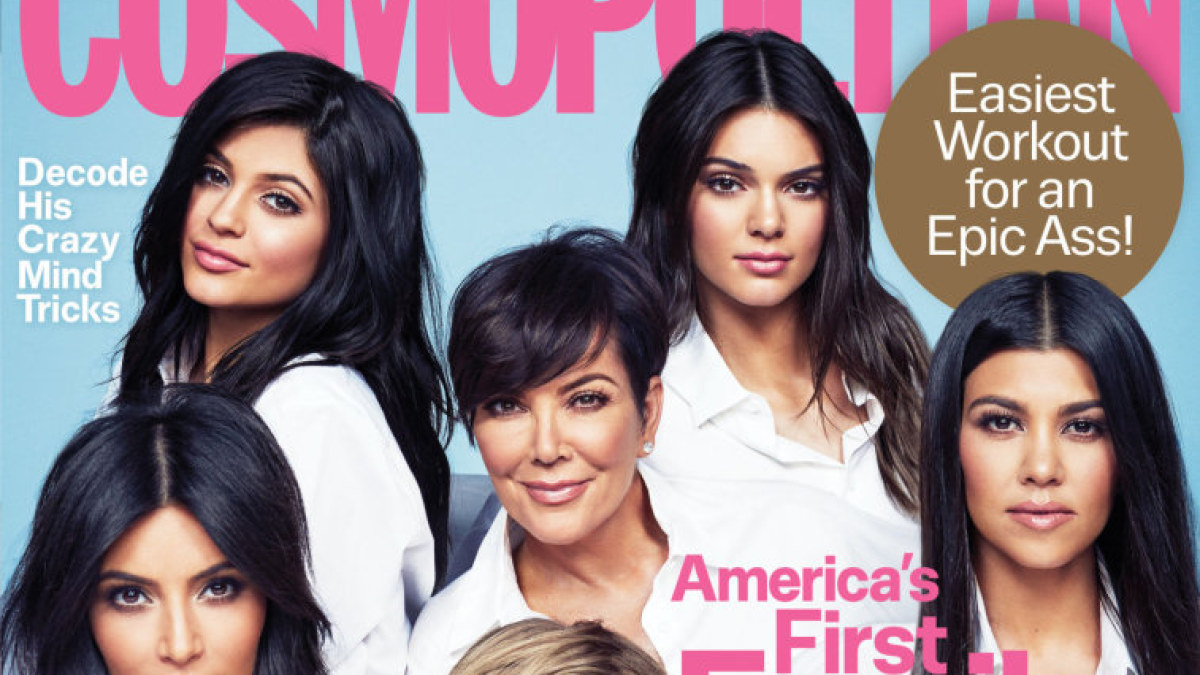 Kylie, Kris ir Kendall Jenner bei Kim, Khloe ir Kourtney Kardashian / „Cosmopolitan“ viršelis