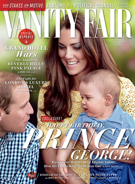 Princas Williamas ir Kembridžo hercogienė Catherine su sūnumu George'u / Žurnalo „Vanity Fair“ viršelis/Marko Stewarto nuotr.