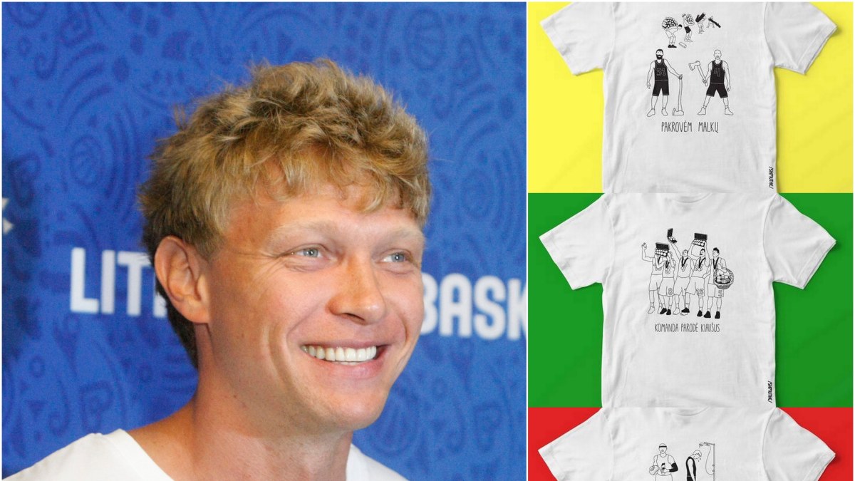 Mindaugas Kuzminskas pristatė marškinėlius sirgaliams
