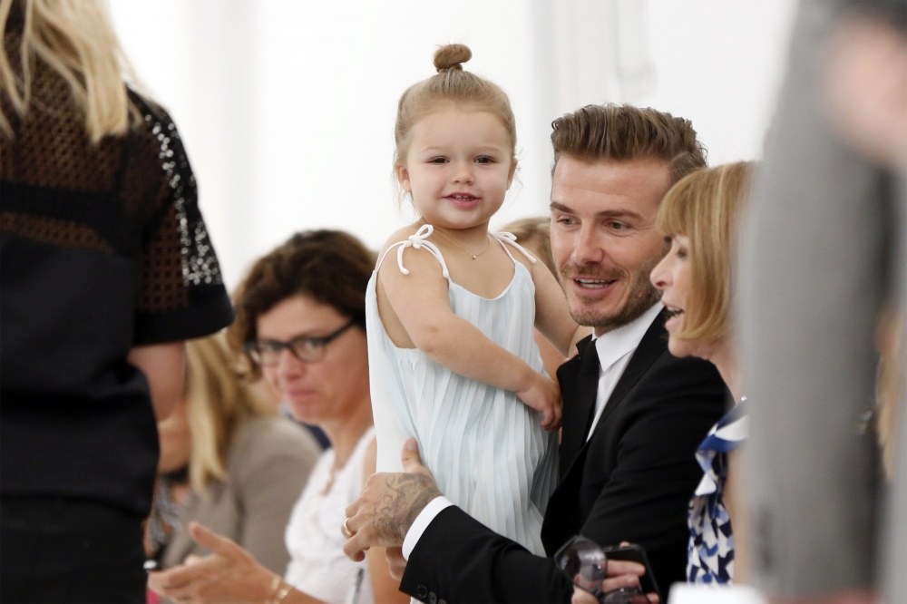 Davidas Beckhamas su dukra Harper / „Reuters“/„Scanpix“ nuotr.