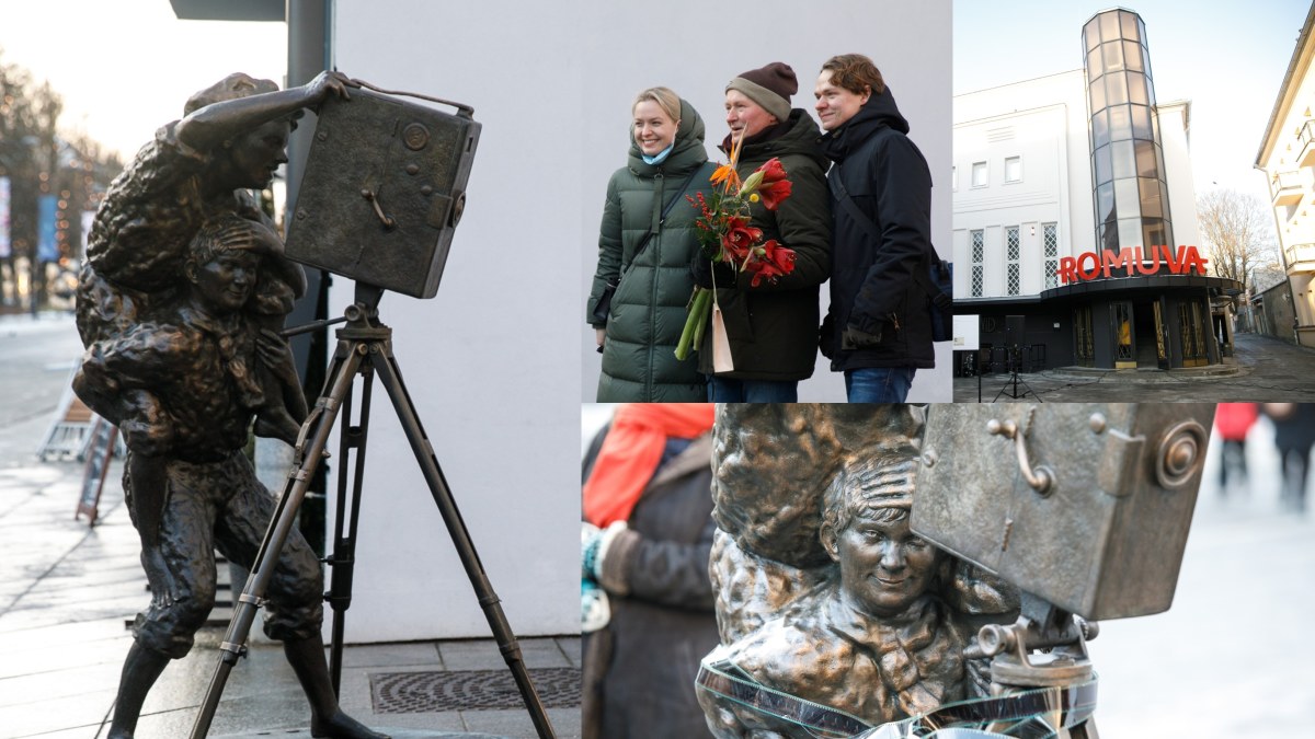 Kęstučio Balčiūno skulptūros „Pirmas filmas“ atidengimas / Eriko Ovčarenko nuotr.