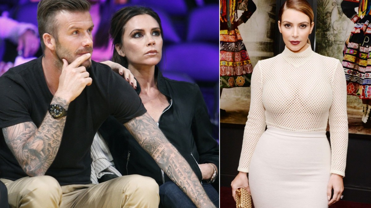 Victoria ir Davidas Beckhamai bei Kim Kardashian / „Scanpix“ nuotr.