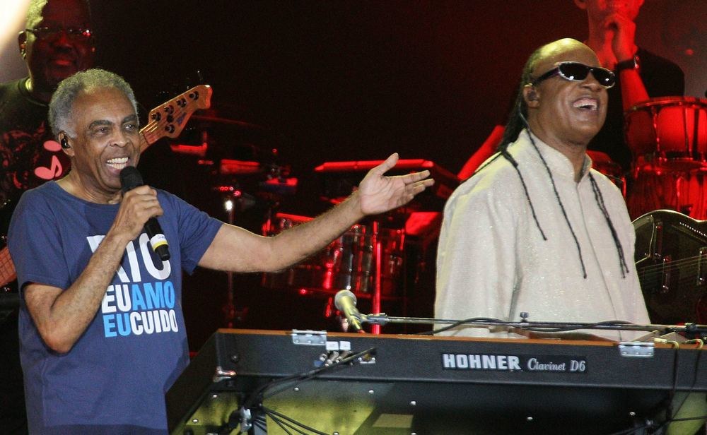 Stevie Wonderis ir Gilberto Gilas / AFP/„Scanpix“ nuotr.
