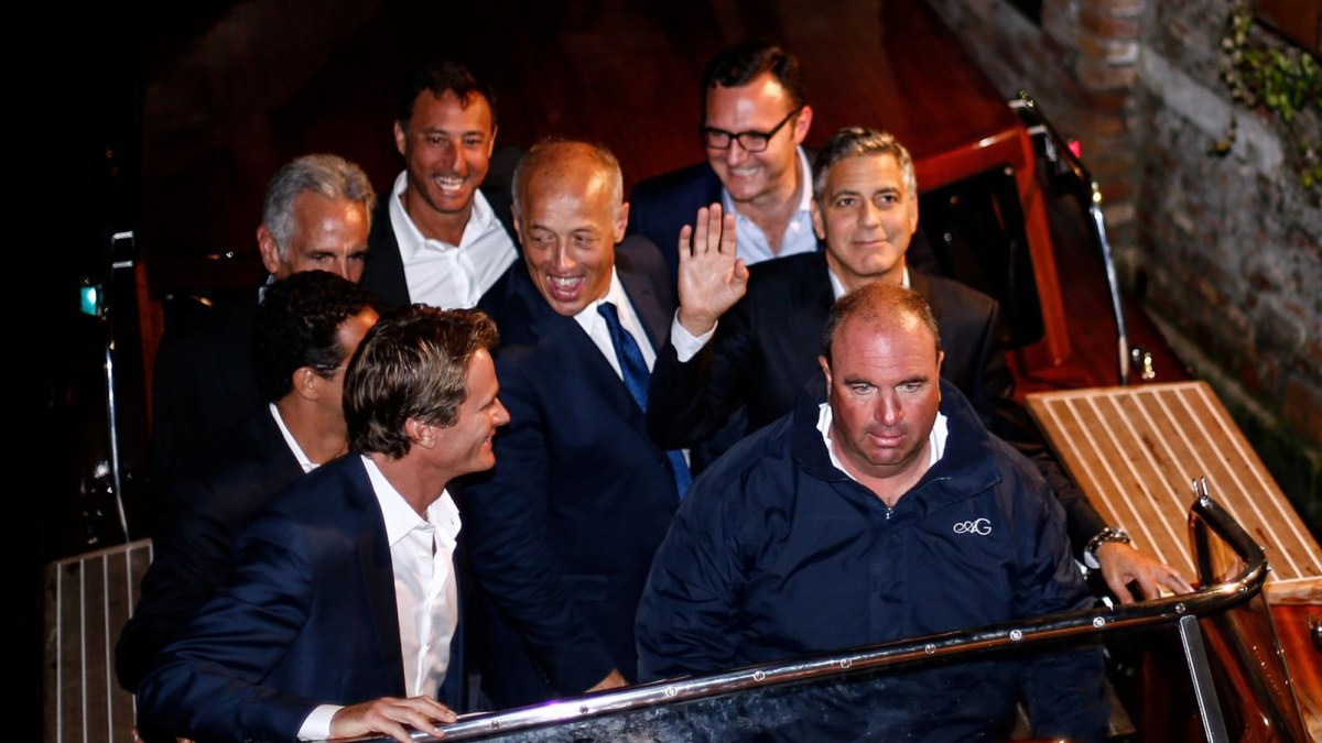 George'o Clooney bernvakaris Venecijoje / „Scanpix“ nuotr.