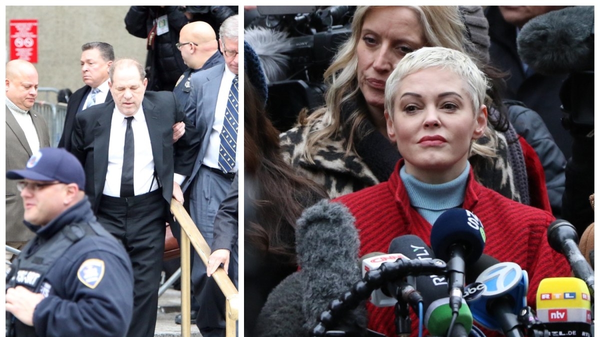 Rose McGowan atvyko prie teismo Niujorke, kur pradėtas baudžiamasis procesas prieš Harvey Weinsteiną/Vida Press nuotr.